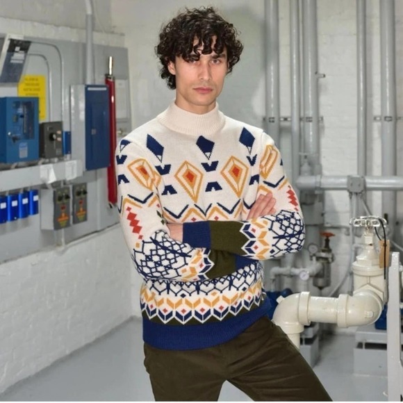 Paisley & Gray Aspen Mock Neck Wool Blend Men’s Sweater Size Medium - Picture 2 of 8